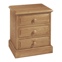 Windsor Pine 3 Drawer Bedside Cabinet - Nightstands And Bedside Tables