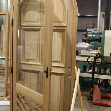 Custom wooden storm door