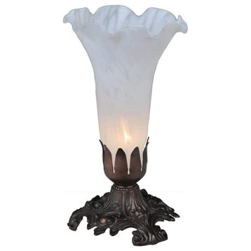 Meyda Lighting 11259 8"H White Pond Lily Accent Lamp