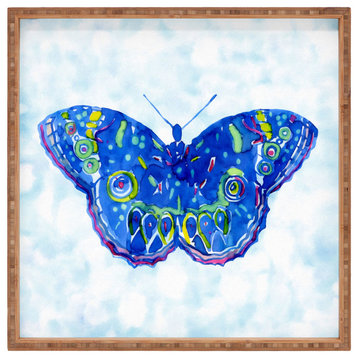 Deny Designs Cayenablanca Watercolour Butterfly Square Tray