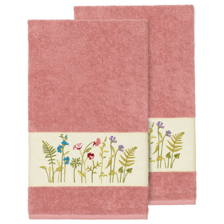 Serenity 2-Piece Embellished Bath Towel Set, Tea Rose