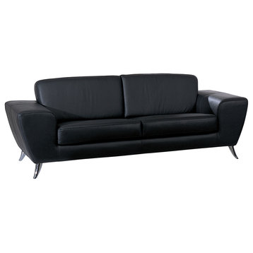 Julie Leather Match Sofa, Black