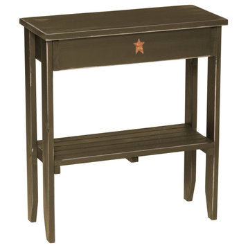 Farmhouse Pine End Table, Olive Green