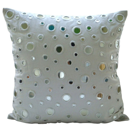 Pillow Covers 26" x 26" Pillowcase Mirror Cotton Circles & Dots - White Mirrors