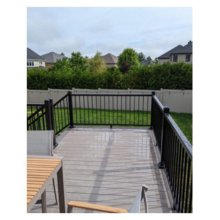 Azek's Coastline ,Dark Hickory with Timbertech's IRX modern top railing ...