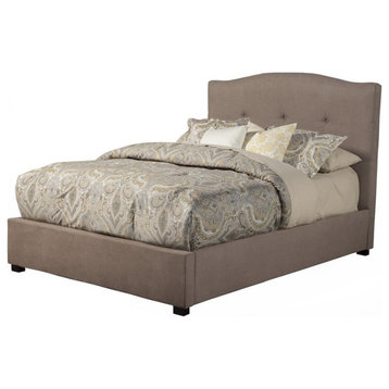 Alpine Furniture Amanda Queen Tufted Upholstered Bed in Haskett-Jute (Beige)