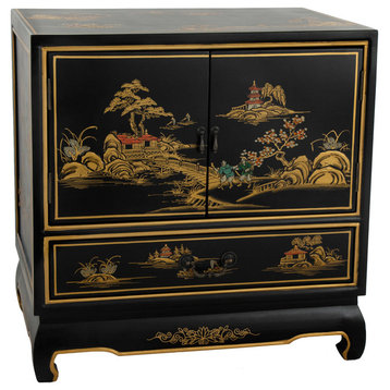 Black Lacquer Nightstand