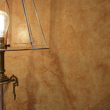 Metallic, Venetian Plaster, Wallpaper & Custom Farmhouse Cabinet Painting