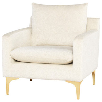 Barbe Occasional Chair, Coconut Brushed Gold Legs