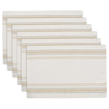 DII White Chambray French Stripe Placemat, Set of 6