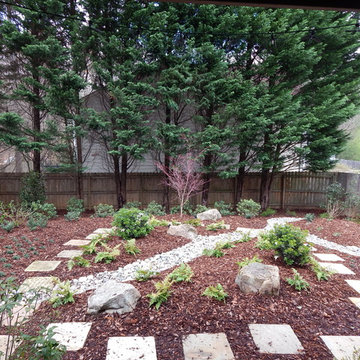 Oriental themed shade garden