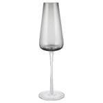 blomus - Belo Champagne Flute Glasses, 7oz, Set of 2, Smoke - blomus BELO Champagne Flute Glasses - 7 Ounce - Set of 2 are hand blown by experienced artisans which makes every item an exquisite piece of uniquely crafted pleasure. Smoky grey colored glass body is held high by a clear stem. Designed by Frederike Martens. 6.8 fluid ounces / 200ml. 9.6 in / 24.5 cm height x 2.4 in / 6 cm diameter. Body is colored, stem and base are clear. Rim is cut and polished. This item ships as a set of 2 champagne flutes. Mouth blown glass may create subtle variances such as flow lines, small bubbles, and minimally different material thicknesses which let the color elegantly vary from piece to piece and add to the beauty and uniqueness of each hand-crafted piece. Complete your BELO sets with white wine glasses, red wine glasses, champagne flutes, champagne saucers, tumblers, water carafe and wine decanter.�Dishwasher safe.
