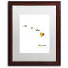 Marlene Watson 'Hawaii State Map-1' Framed Art, Wood Frame, 16"x20", White Matte