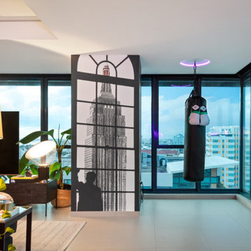 Modern Black and White Bachelor's Home