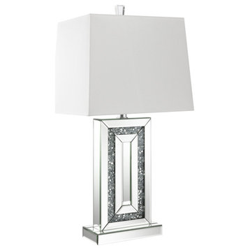 Ayelet Table Lamp With Square Shade White and Mirror