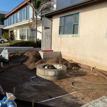 Fire pit built and ready for concrete base in Pacific Beach