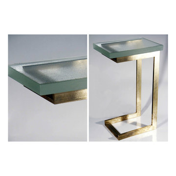 Glass Fabrication - Cast Glass and Metal Table