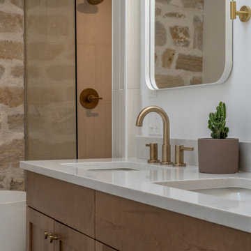 Warm, Earthy Main Level Remodel w/ Natural Wood and Stone Features