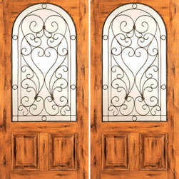 Double Door, Exterior, Knotty Alder Radius Lite 2 Panel - Front Doors