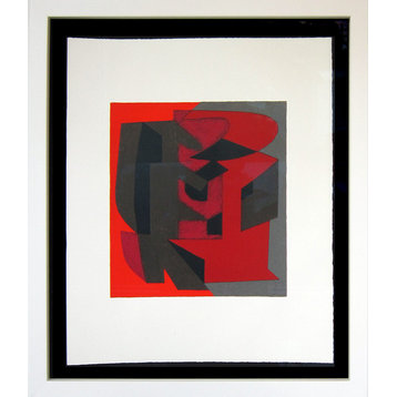 Victor VASARELY Original LITHOGRAPH Limited Ed. on RIVES w/Frame