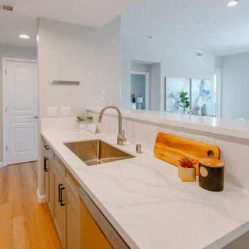 Modern Gray Shaker Kitchen Cabinets with Stainless SteAppliances The Cabinati