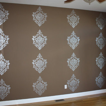 Damask Stenciled Accent Wall