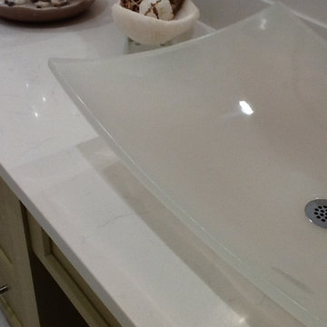 Pompeii Quartz Vanilla Ice Bathroom Countertop