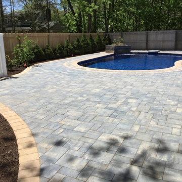 Cambridge Pavers Montauk Blue Ledgestone Pool Patio - Miller Place, NY 11764