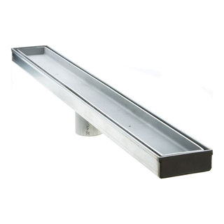 SereneDrains Linear Shower Drain Offset Outlet Square - 59