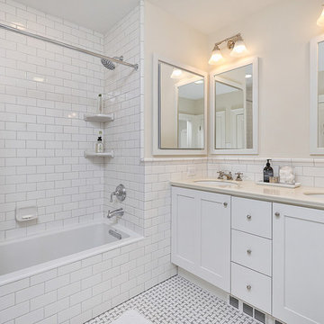 Spruce Hill, Philadelphia: Traditional Bathroom Remodel with Built-in Vanity