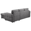 Coaster Upholstered Contemporary Fabric Sleeper Sectional in Gray