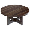 Solid Wood Espresso 3 Piece Round Coffee Table Set