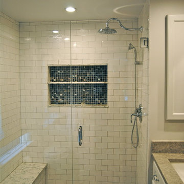 Gray and White Contemporary Bathroom