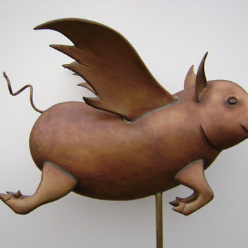 Flying pig weathervane