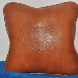 Moroccan leather pillow - Decorative Pillows