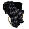 Plutus Black Graphite Furever Faux Fur Throw Blanket, 80"L x 110"W Full