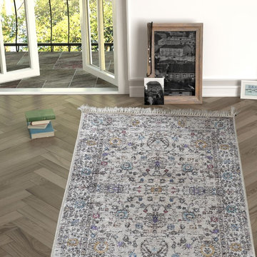 Chiara Rose Rubber Back Non-Skid/Slip Area Rug 2'7"X5'; 2'7"X6'6"; 5'3"x7'6".