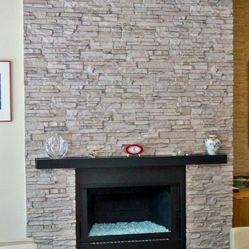 Faux Stone Fireplace
