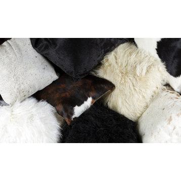 100% Sheepskin New Zealand Pillows, Set of 2, Gray, 18"x18"