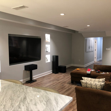 Glen Mills Finished Basement: Bar, Bath, Exercise, Built In’s and TV Area