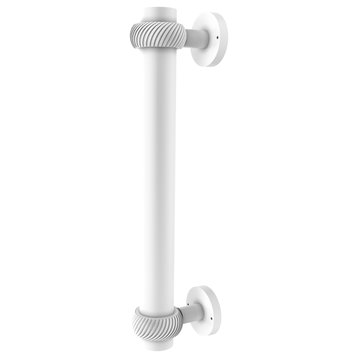 8" Door Pull With Twist Accents, Matte White
