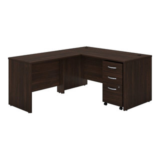 Via Single Pedestal L-Shaped Desk with Storage Hutch - 60W by Sauder  Commercial Extensions