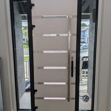 Deux 1105 Black, 96” height with fingerprint smart lock and two sidelites