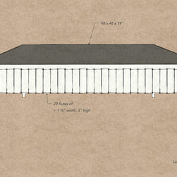 Metaphor | Coffee Table with Fluted Apron (Drawing) - Coffee Tables