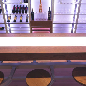 Ocean Wine Room with Custom Counter and Stools