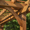 Large Outdoor Pergola, Cedar Wood Construction With Trellis Top, 14ft X 10ft