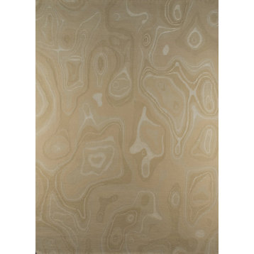 Hand Knotted White New Zealand Wool Area Rug