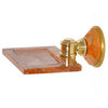 Soap Dish With Rosso Verona Marble Accents, Matt Gold