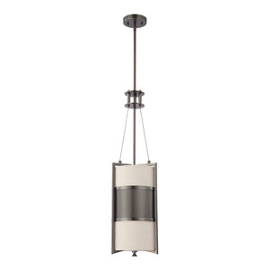 Polished Nickel Energy Star Vertical Pendant With Slate Gray Fabric Shade