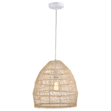 Warehouse of Tiffany's IMP733B/1 Theo 1 Light, Rattan Dome Basket Pendant Light